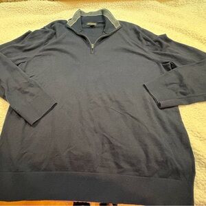 Banana Republic Men's Dark Blue 1/4 Zip-Up Sweater | XL
